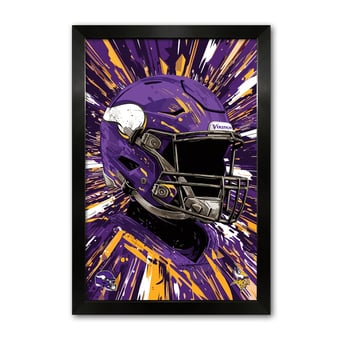Minnesota Vikings 14" x 20" Framed Football Helmet Hyper Speed Art Print