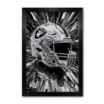 Las Vegas Raiders 14" x 20" Framed Football Helmet Hyper Speed Art Print