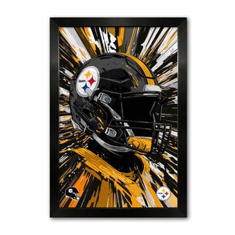 Pittsburgh Steelers 14" x 20" Framed Football Helmet Hyper Speed Art Print