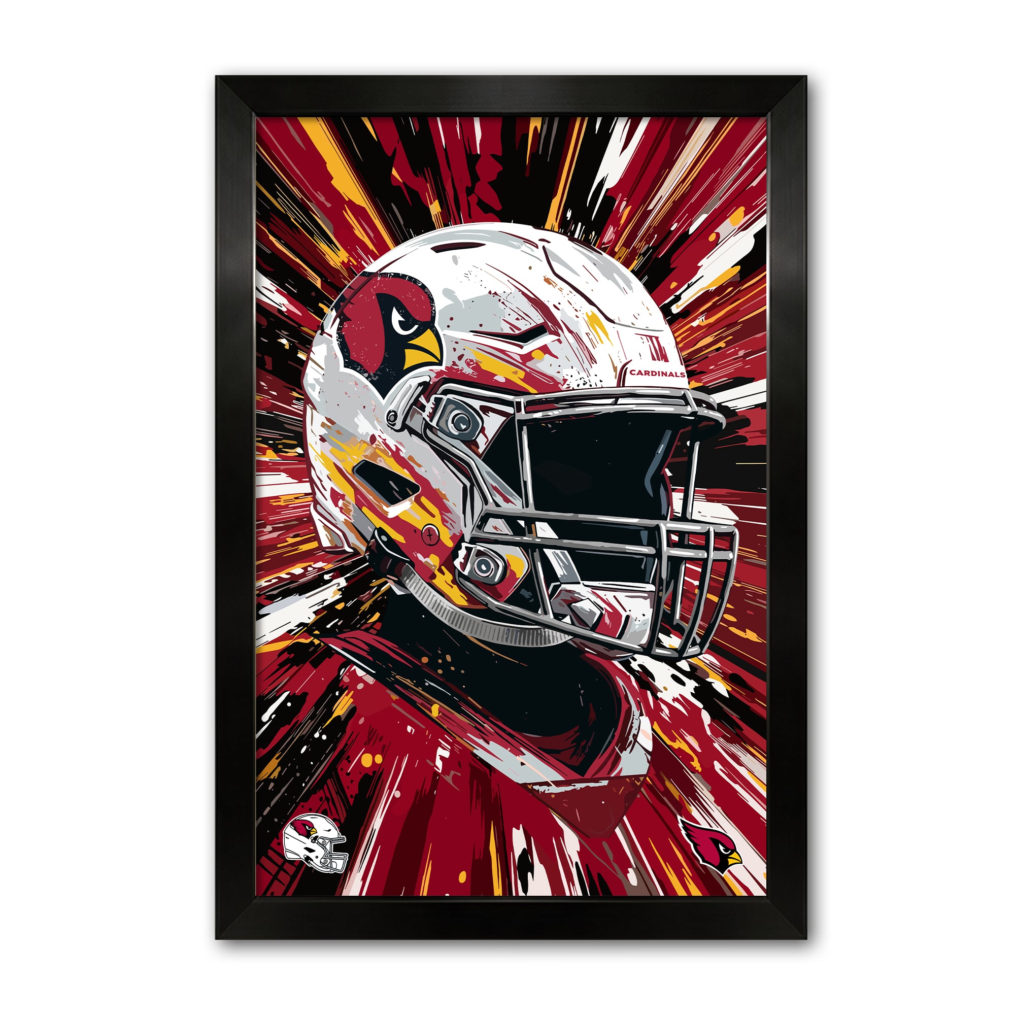 Arizona Cardinals 14" x 20" Framed Football Helmet Hyper Speed Art Print
