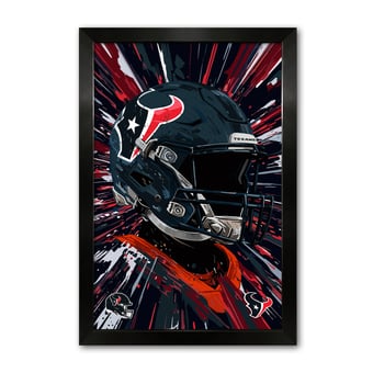 Houston Texans 14" x 20" Framed Football Helmet Hyper Speed Art Print