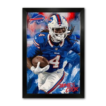 James Cook Buffalo Bills 14" x 20" Framed Football Player Action Portrait – Artist Series Print