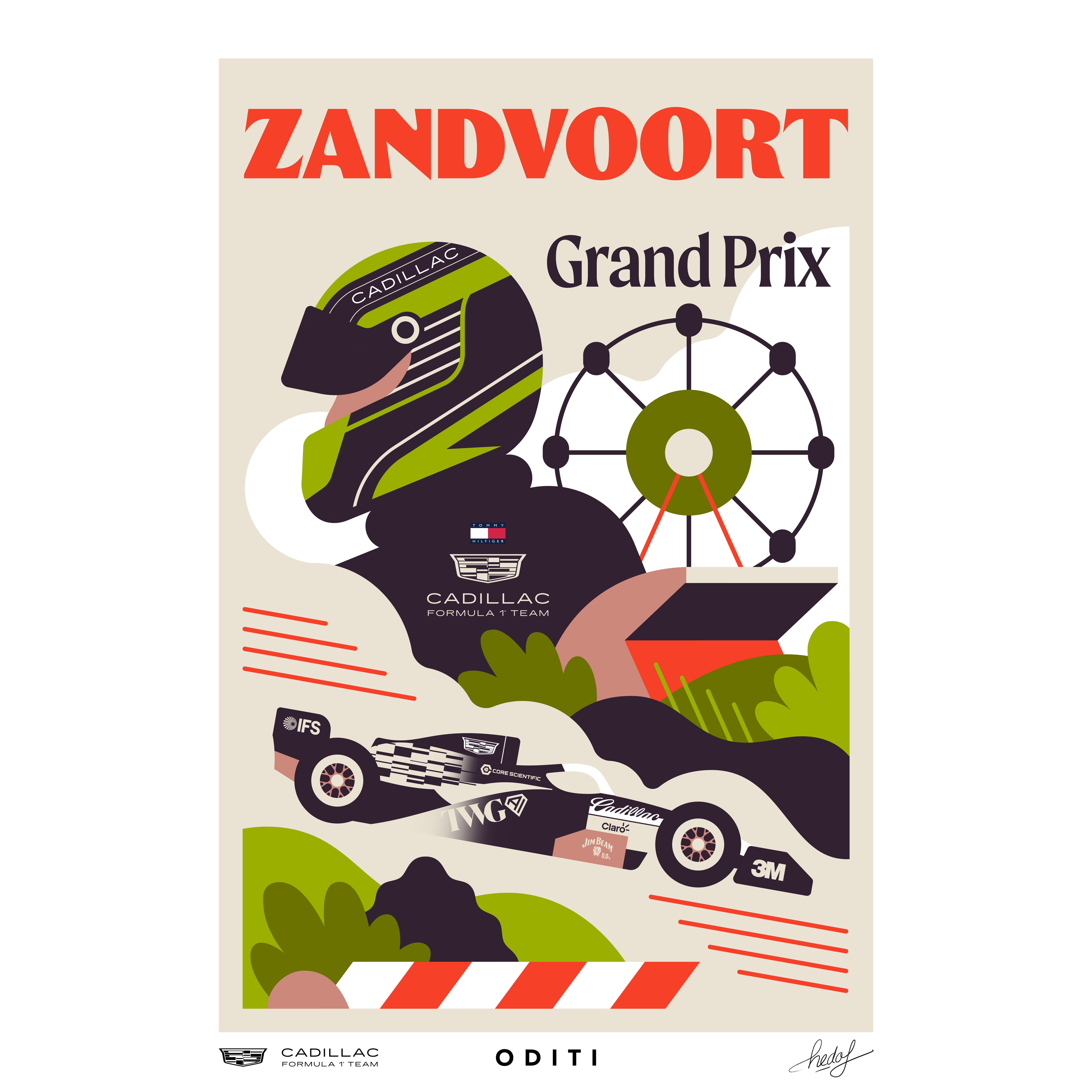 ODITI Cadillac F1 Team Dutch Grand Prix 16.5" x 23.4" Print