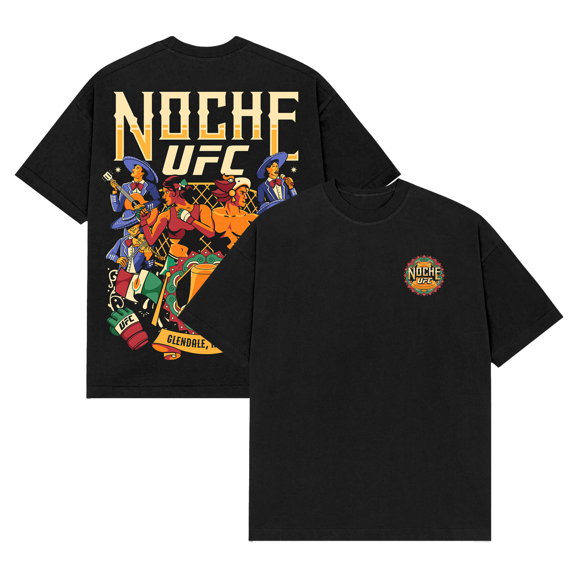 Men's Black Noche UFC Glendale Campaign T-Shirt