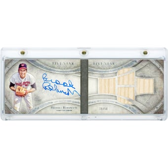 Brooks Robinson Baltimore Orioles Autographed 2014 Topps Five Star Four Piece Signature Book Quad Game Used Bat Relics #FSSB-BR #39/50 Card