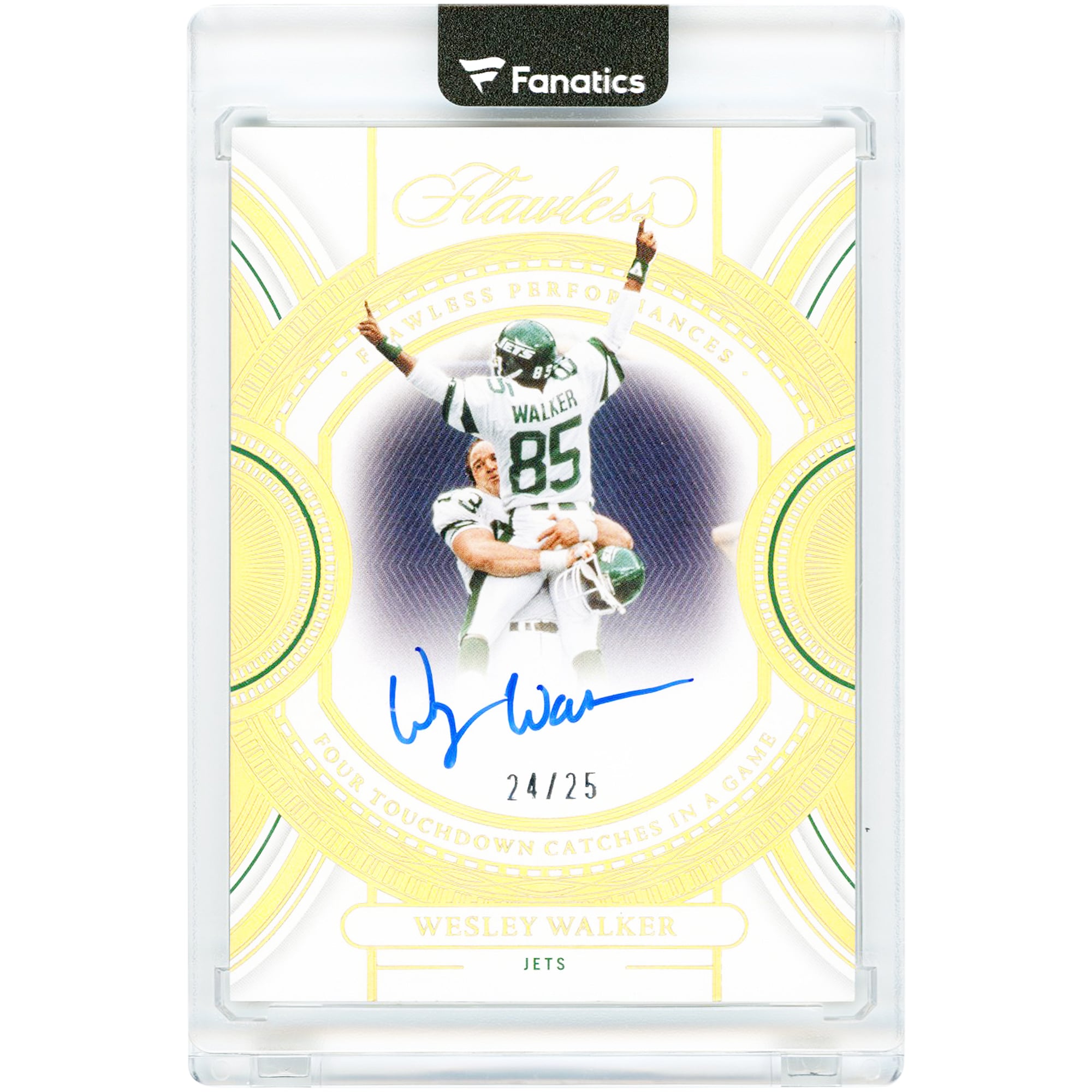 Wesley Walker New York Jets Autographed 2023 Panini Flawless Holo Gold Flawless Performances #FP-WWA #24/25 Card