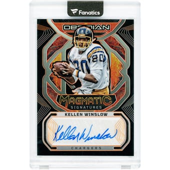 Kellen Winslow San Diego Chargers Autographed 2023 Panini Obsidian Magmatic #MAG-KWI #7/49 Card