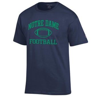 Men's Champion Navy Notre Dame Fighting Irish Football Icon T-Shirt