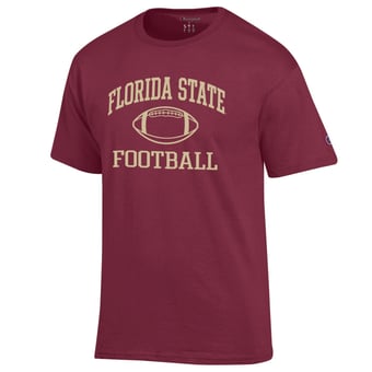 Men's Champion Garnet Florida State Seminoles Football Icon T-Shirt
