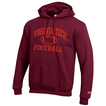 Men's Champion Maroon Virginia Tech Hokies Football Icon Hoodie
