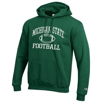 Men's Champion Green Michigan State Spartans Football Icon Hoodie