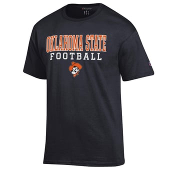 Men's Champion Black Oklahoma State Cowboys Football Stack T-Shirt