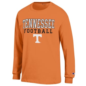 Men's Champion Tennessee Orange Tennessee Volunteers Football Stack Long Sleeve T-Shirt