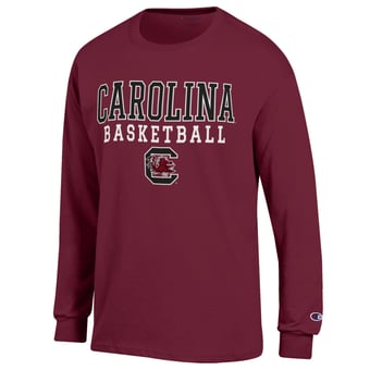 Men's Champion Garnet South Carolina Gamecocks Basketball Stack Long Sleeve T-Shirt