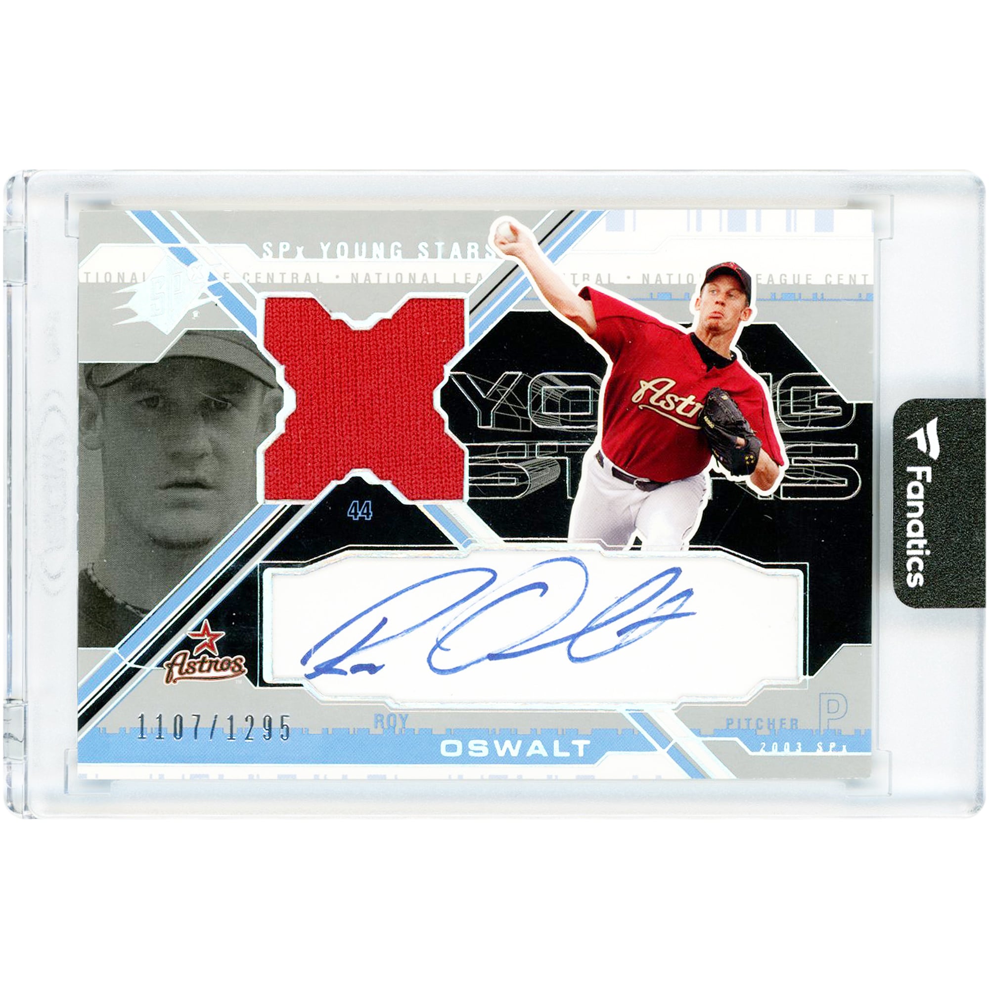 Roy Oswalt Houston Astros Autographed 2003 Upper Deck SPx Young Stars Game Used Jersey Relic #YS-RO #1107/1295 Card