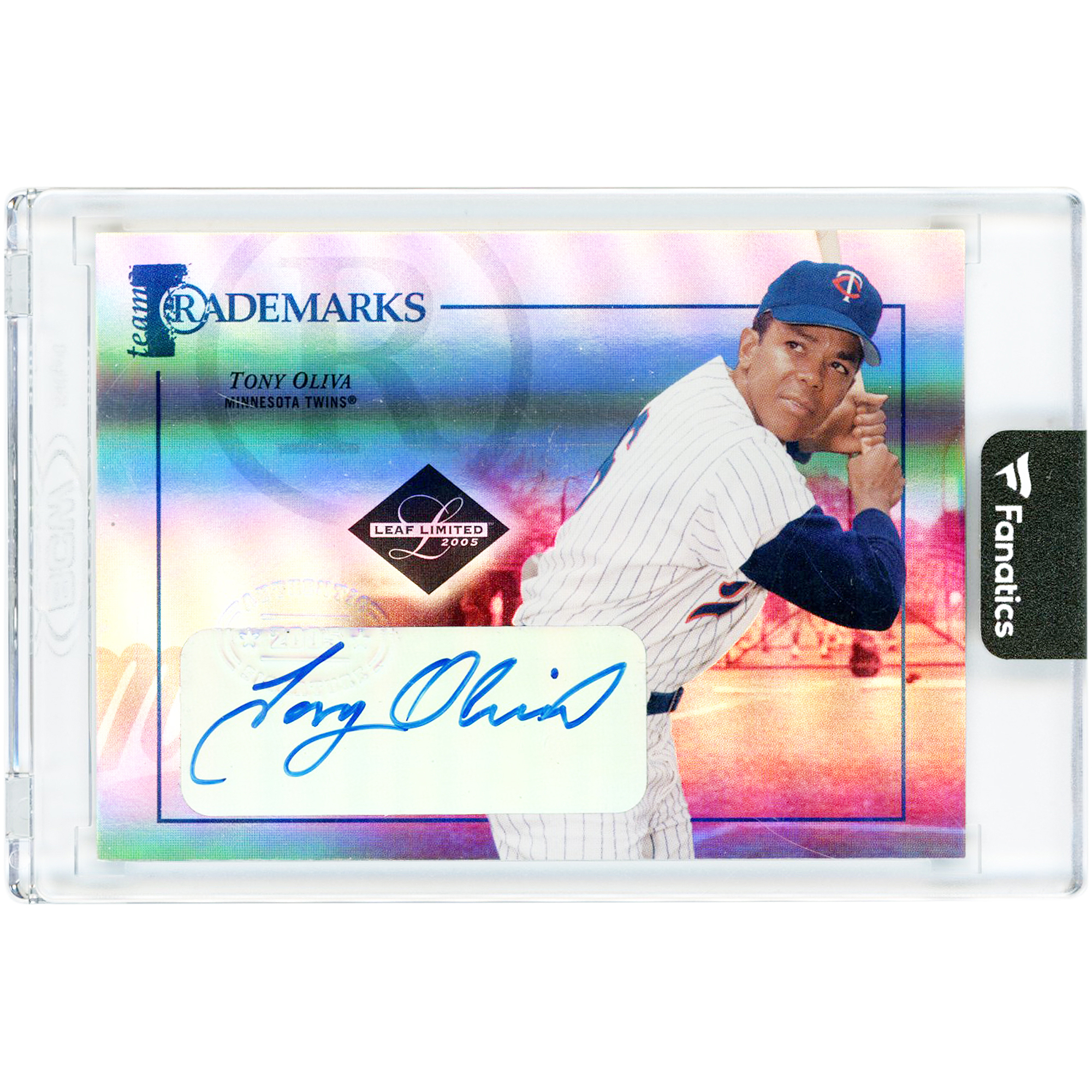 Tony Oliva Minnesota Twins Autographed 2005 Donruss Leaf Limited Team Trademarks #TT-38 #46/50 Card
