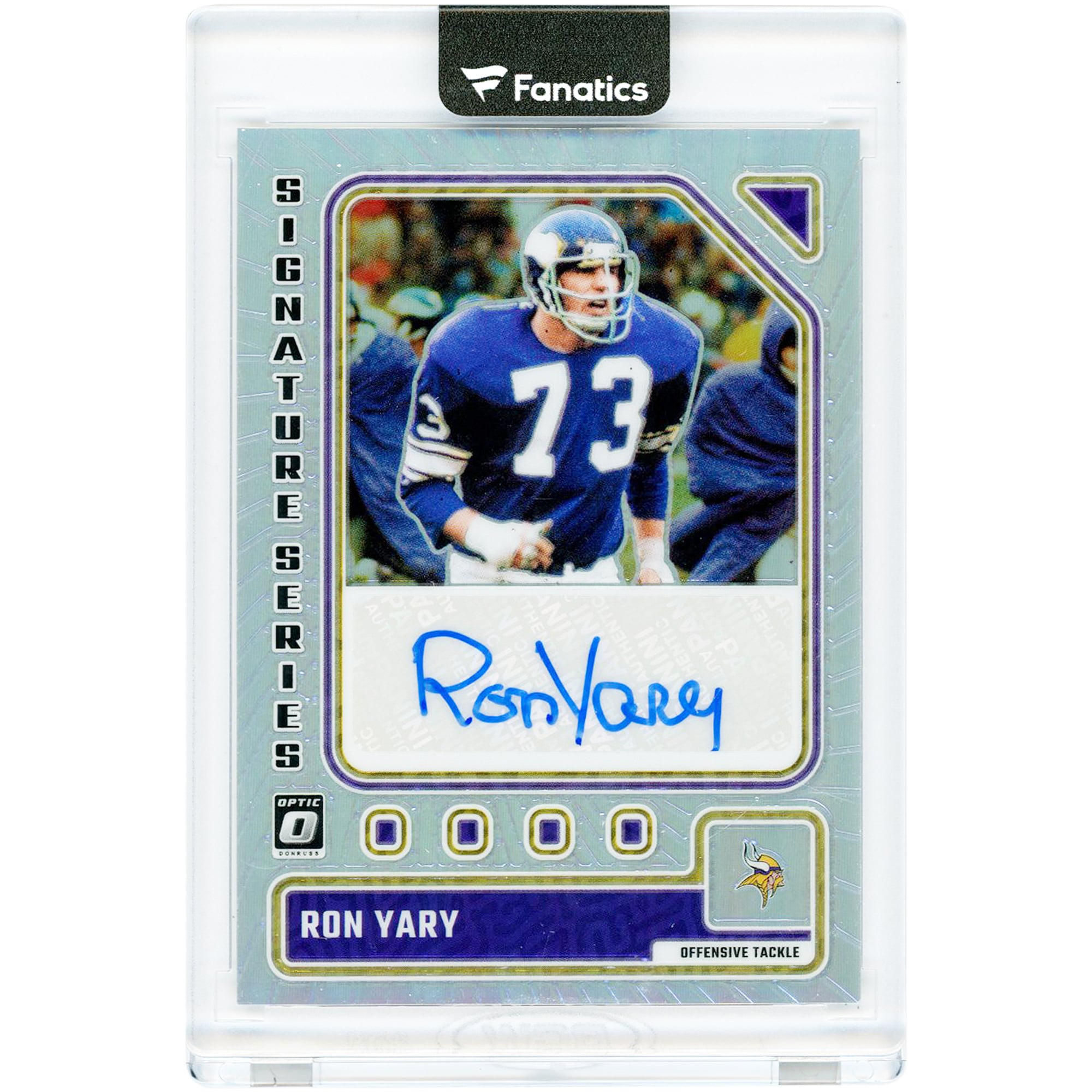 Ron Yary Minnesota Vikings Autographed 2023 Panini Donruss Optic Signature Series #SS-RY Card