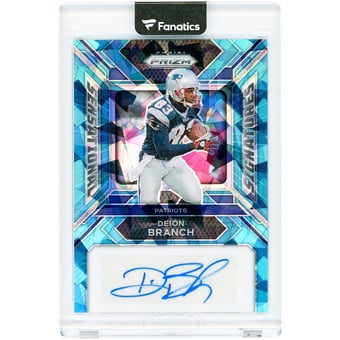 Deion Branch New England Patriots Autographed 2023 Panini Prizm Sensational Signatures Blue Ice Prizm #SS-DBH #82/99 Card