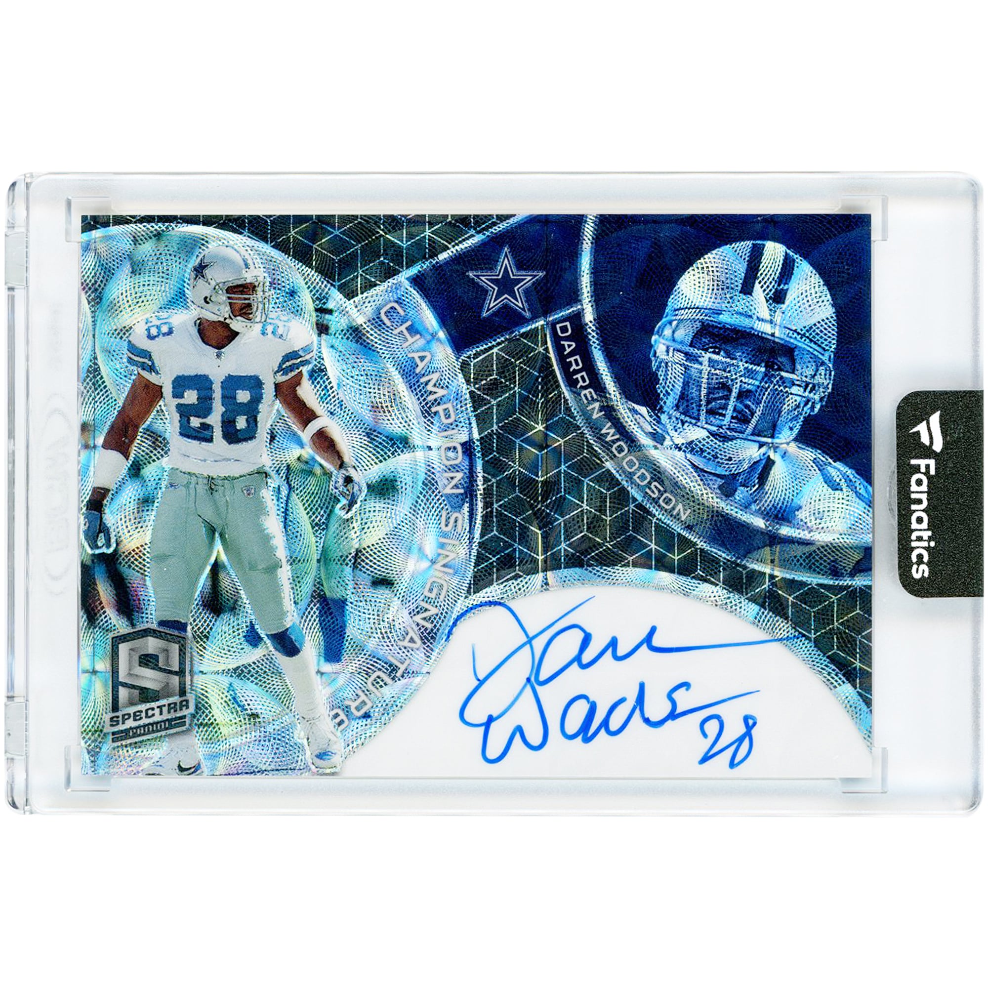 Darren Woodson Dallas Cowboys Autographed 2023 Panini Spectra Championship Signatures Spectris #CS-DW #18/35 Card