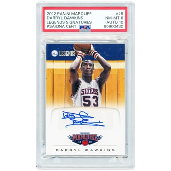 Darryl Dawkins Philadelphia 76ers Autographed 2012-13 Panini Marquee Legends #26 PSA Authenticated 8/10 Card