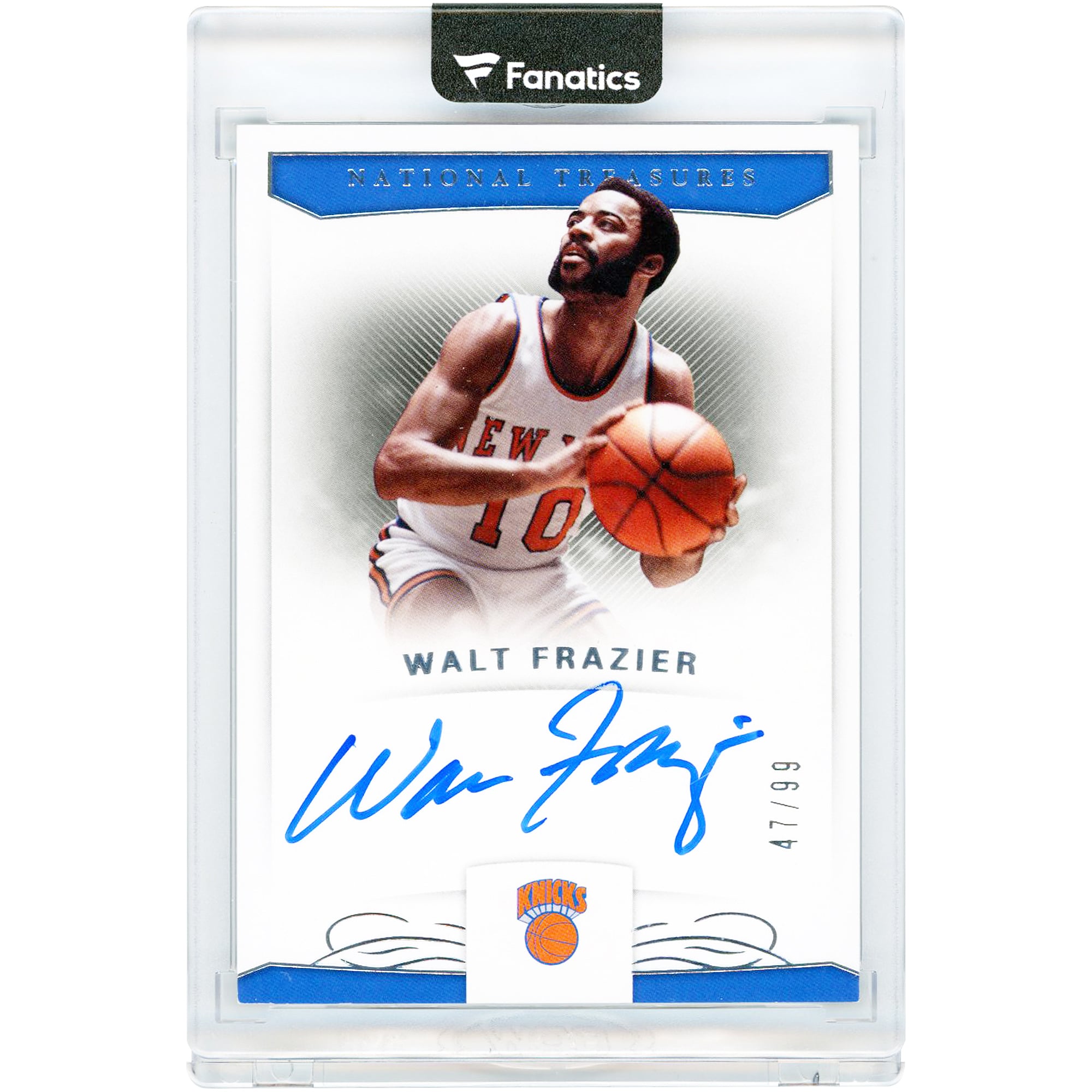 Walt Frazier New York Knicks Autographed 2017-18 Panini National Treasures Signatures #S-WFZ #47/99 Card