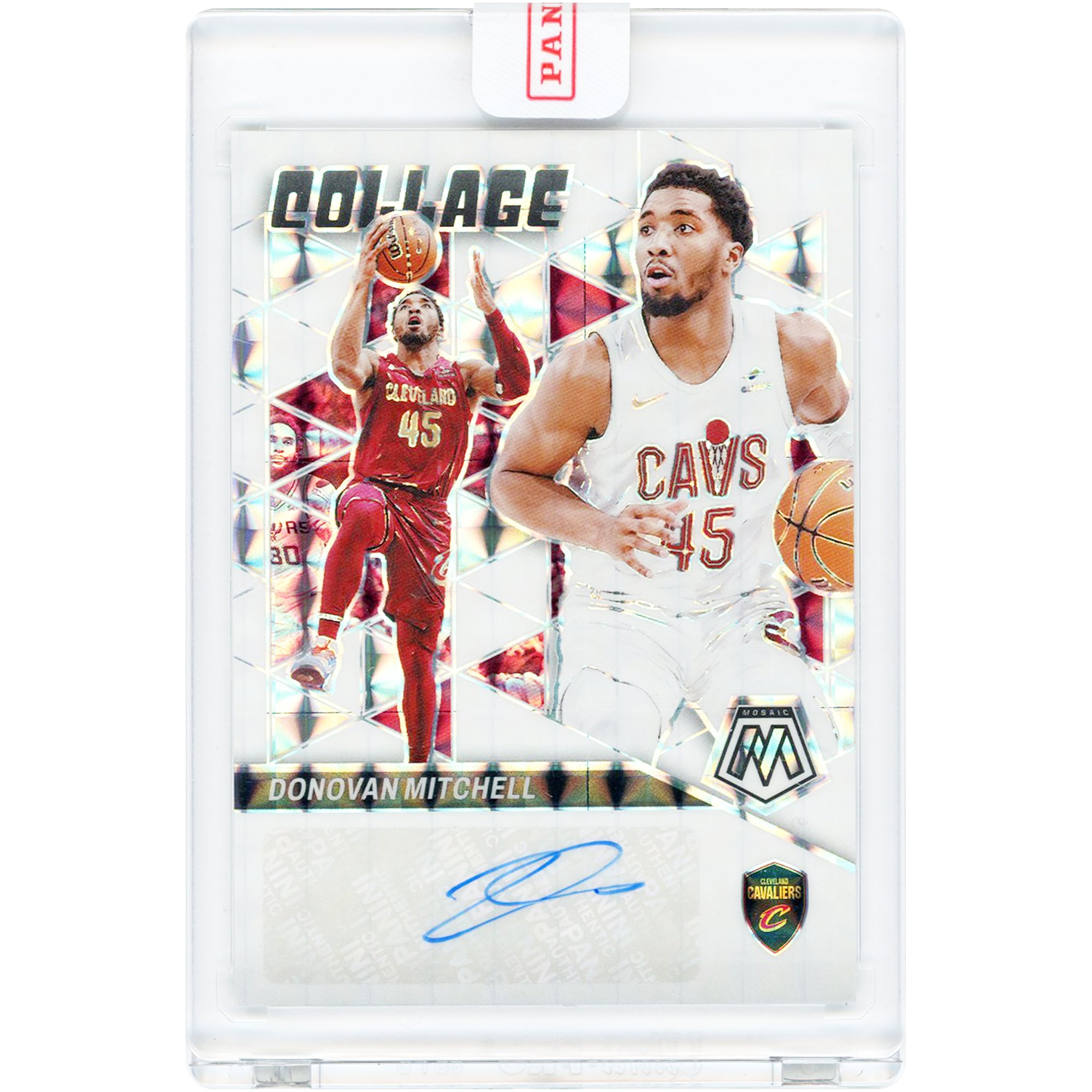 Donovan Mitchell Cleveland Cavaliers Autographed 2023-24 Panini Mosaic White Mosaic Collage #CM-DON #25/25 Card