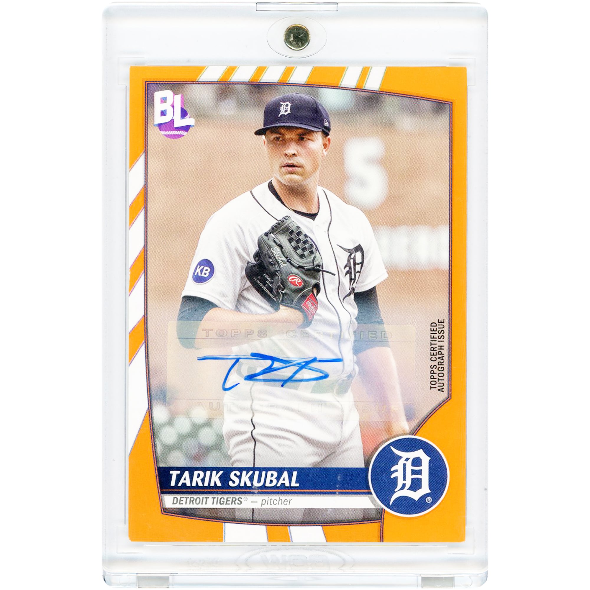 Tarik Skubal Detroit Tigers Autographed 2023 Topps Big League Orange #88 Card. rookie card picture