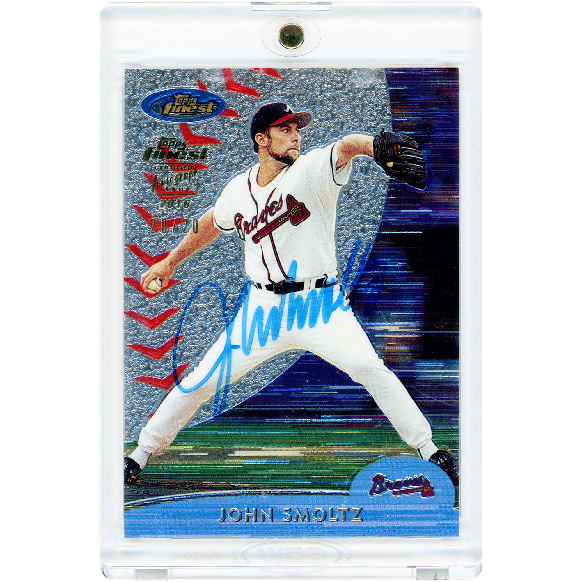 John Smoltz Atlanta Braves Autographed 2000 Topps Finest #61 Card