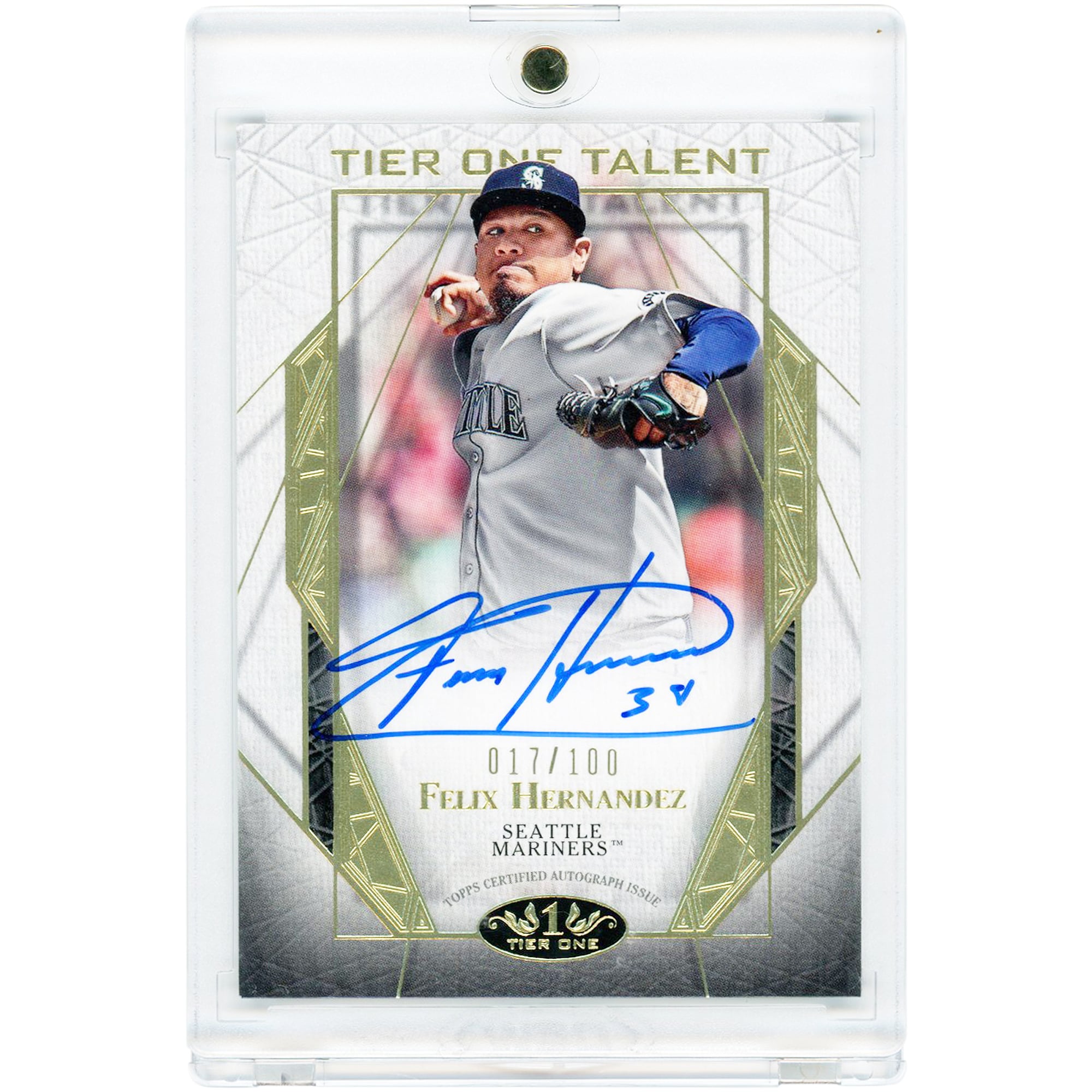 Felix Hernandez Seattle Mariners Autographed 2022 Topps Tier One Tier One Talent #T1TA-FH #17/100 Card