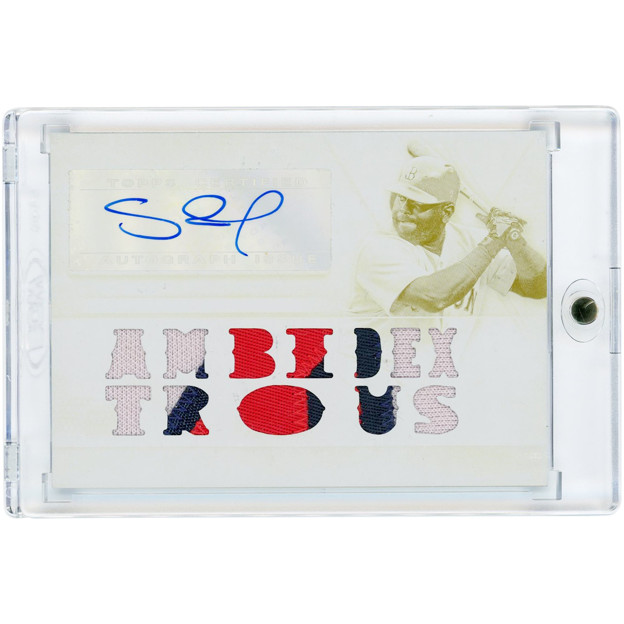 Pablo Sandoval Boston Red Sox Autographed 2015 Topps Triple Threads Yellow Printing Plate Tri-Color Relics #TTAR-PS3 #1/1 Card. rookie card picture