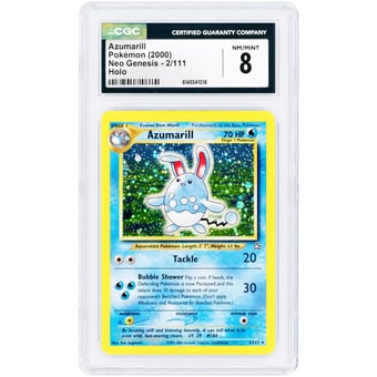 Azumarill 2000 Pokemon Neo Genesis Holo Rare #2 CGC Authenticated 8 Card