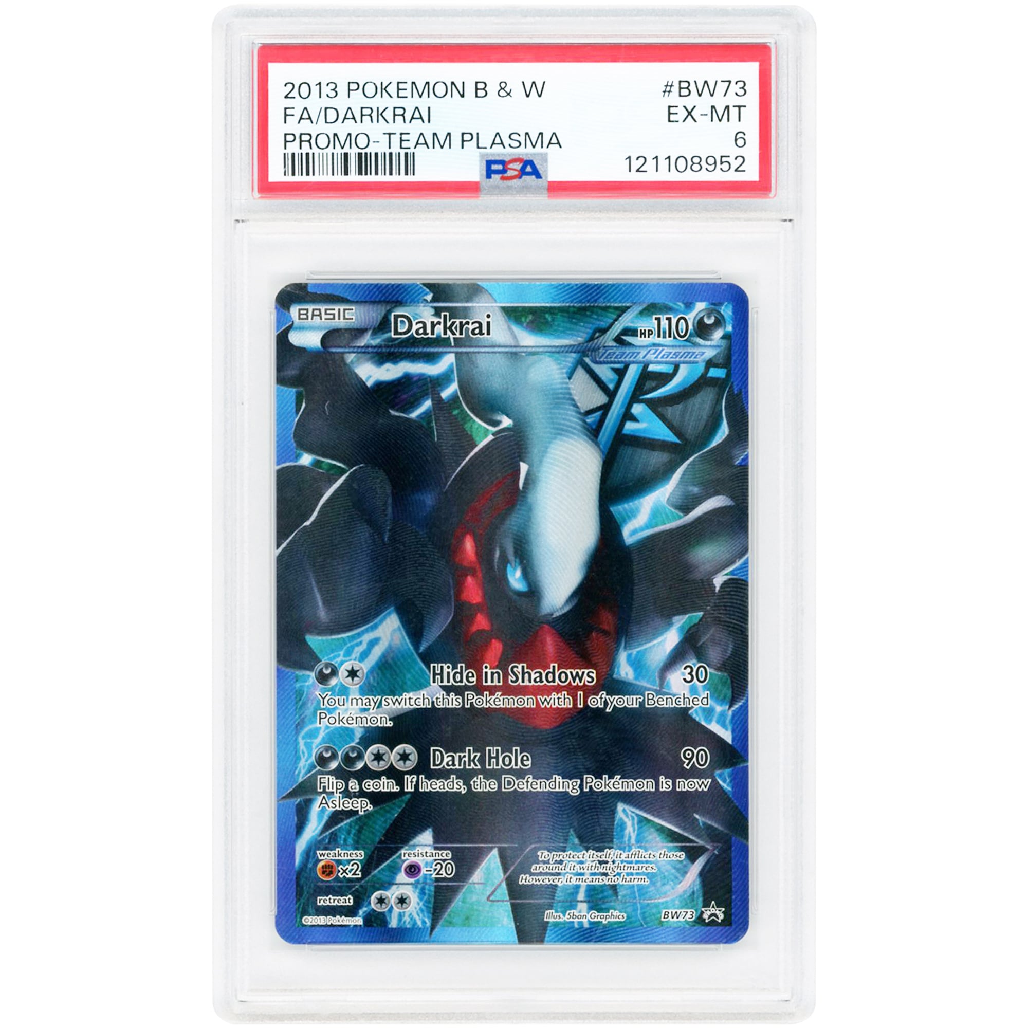 Darkrai 2013 Pokemon Black and White Holo Rare #BW73 PSA Authenticated 6 Card