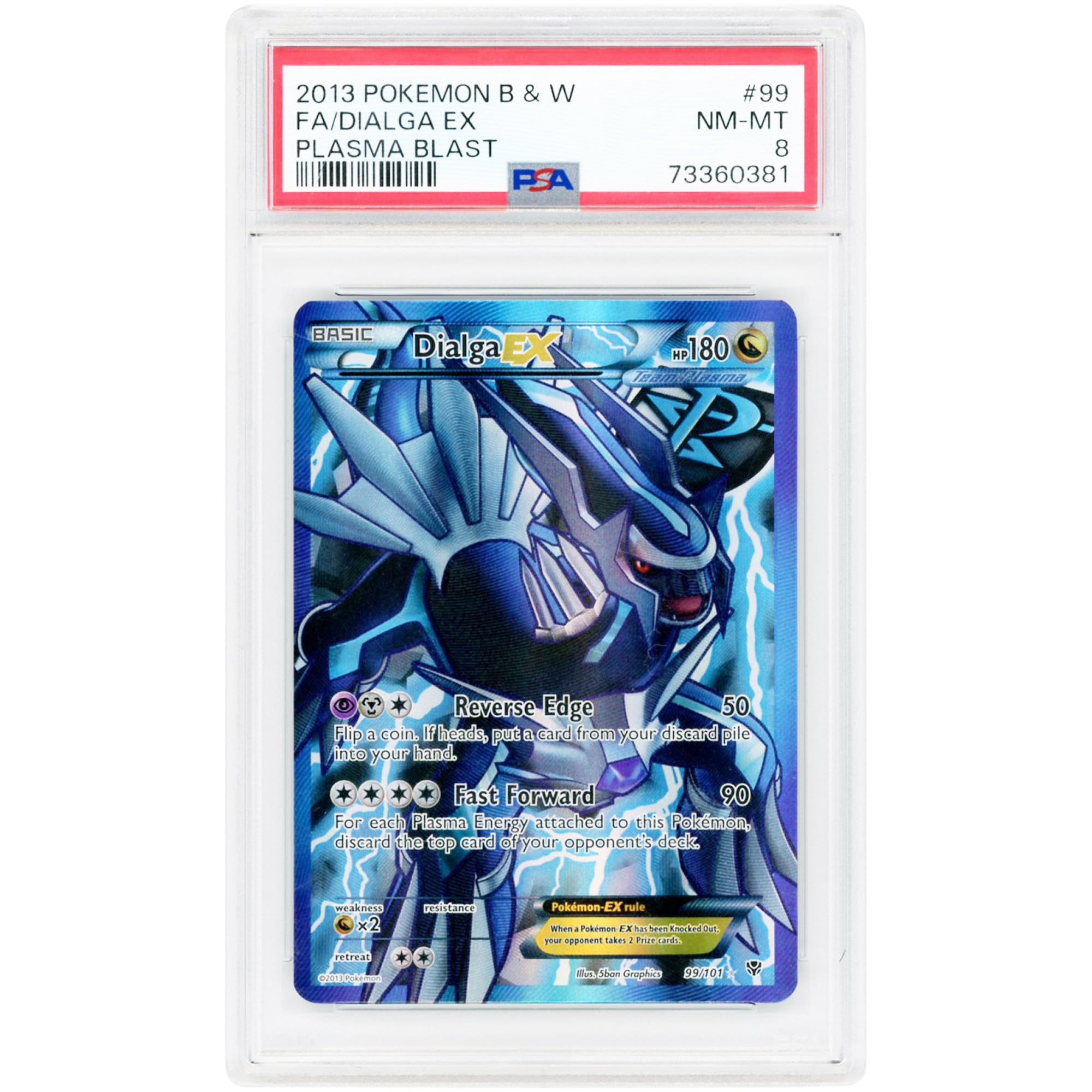 Dialga EX 2013 Pokemon Plasma Blast Ultra Rare #99 PSA Authenticated 8 Card