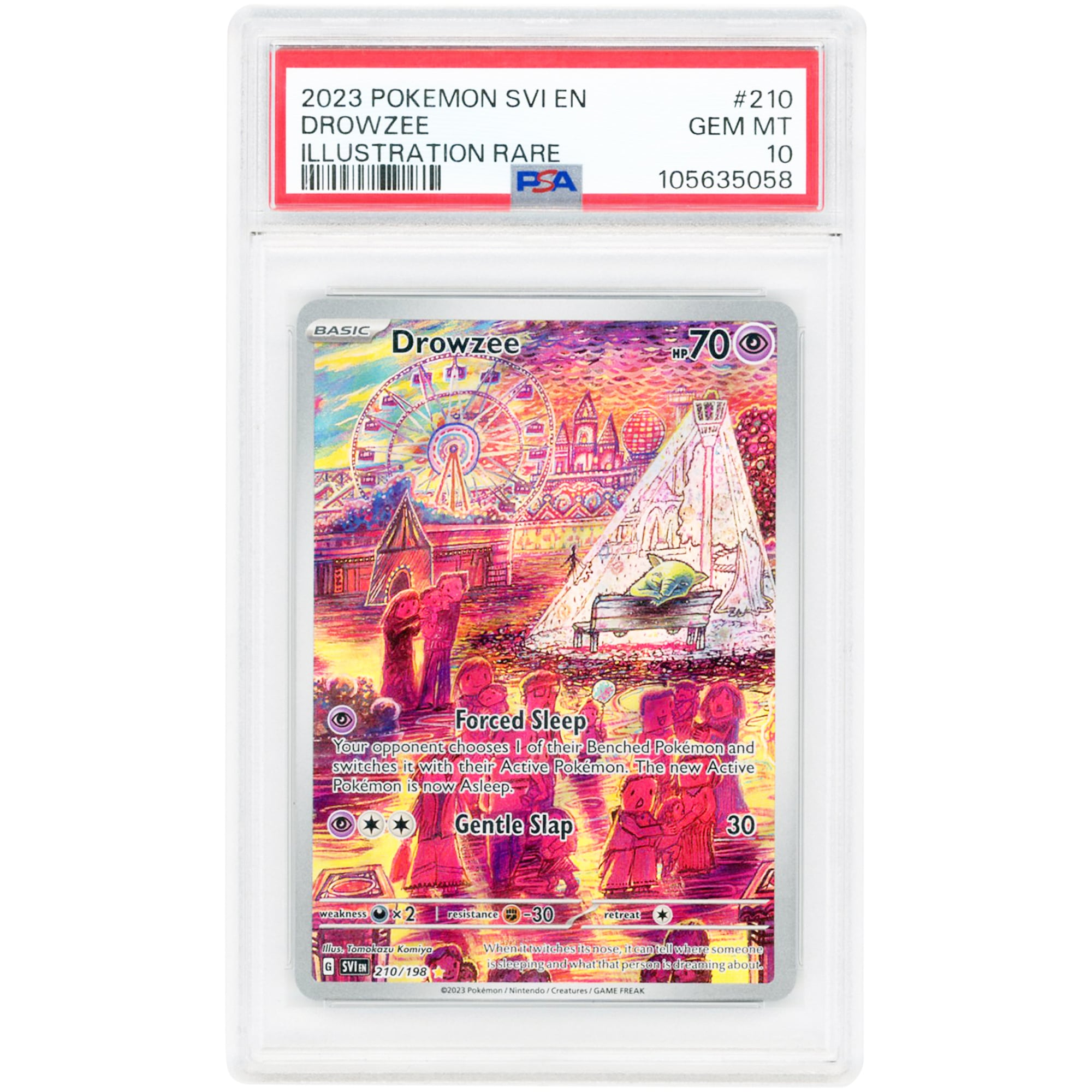 Drowzee 2023 Pokemon Scarlet & Violet Base Set Illustration Rare #210 PSA Authenticated 10 Card