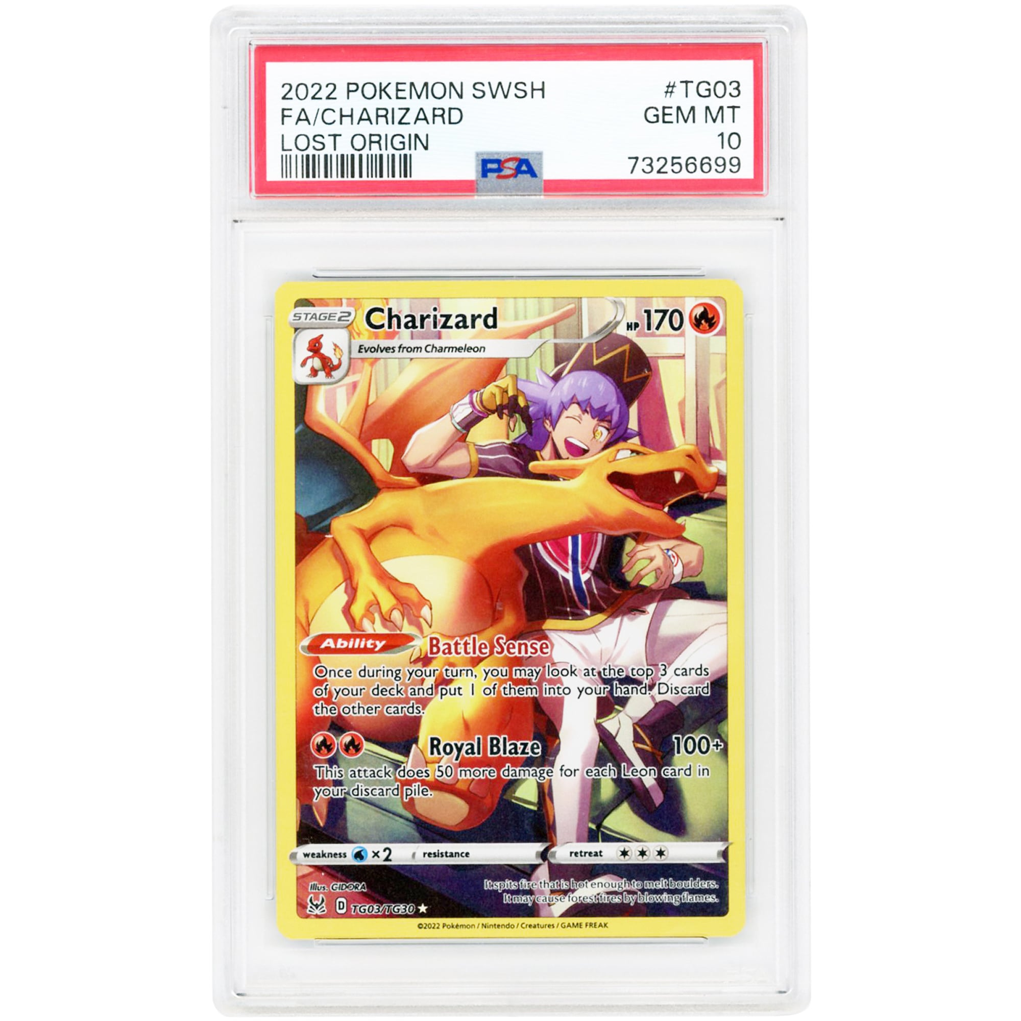 Charizard 2022 Pokemon Lost Origin Trainer Gallery Ultra Rare #TG03 PSA Authenticated 10 Card