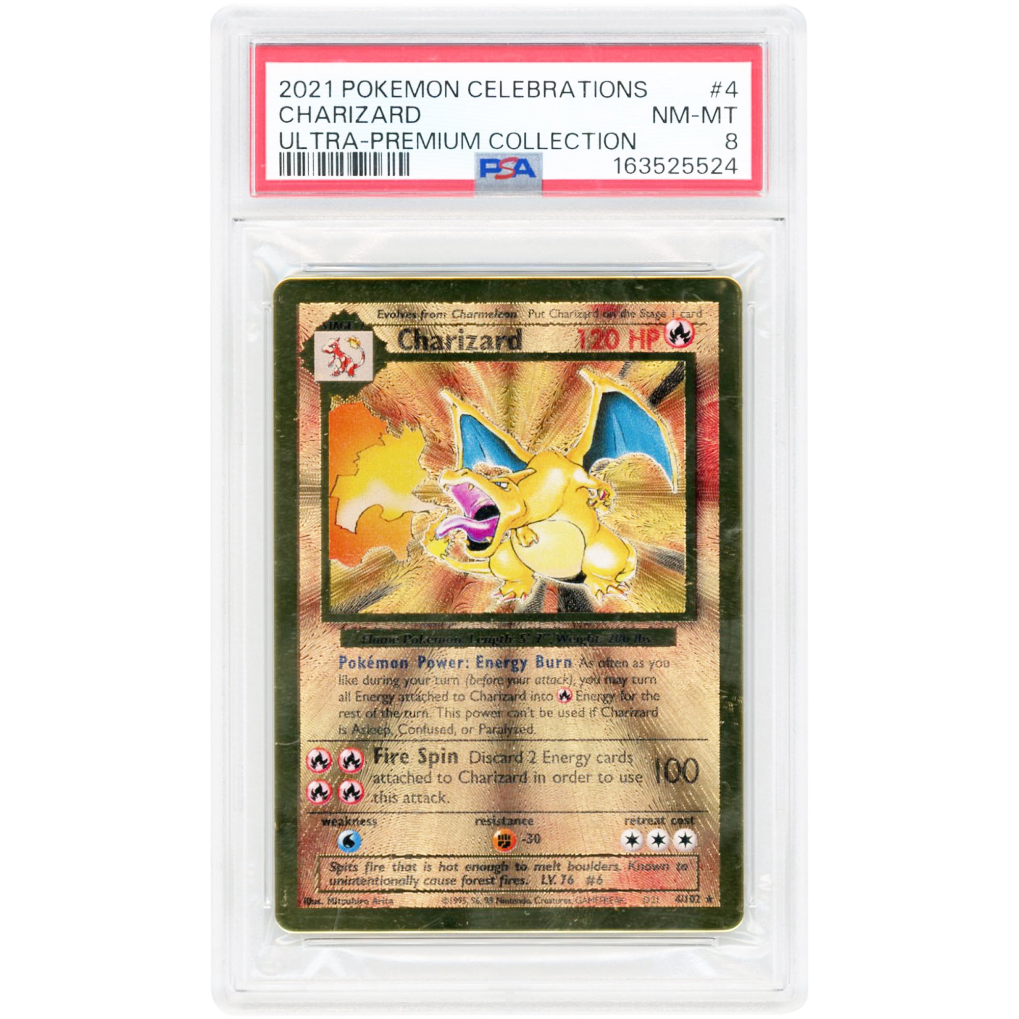 Charizard 2021 Pokemon Celebrations Metal Card #4 PSA Authenticated 8 Card