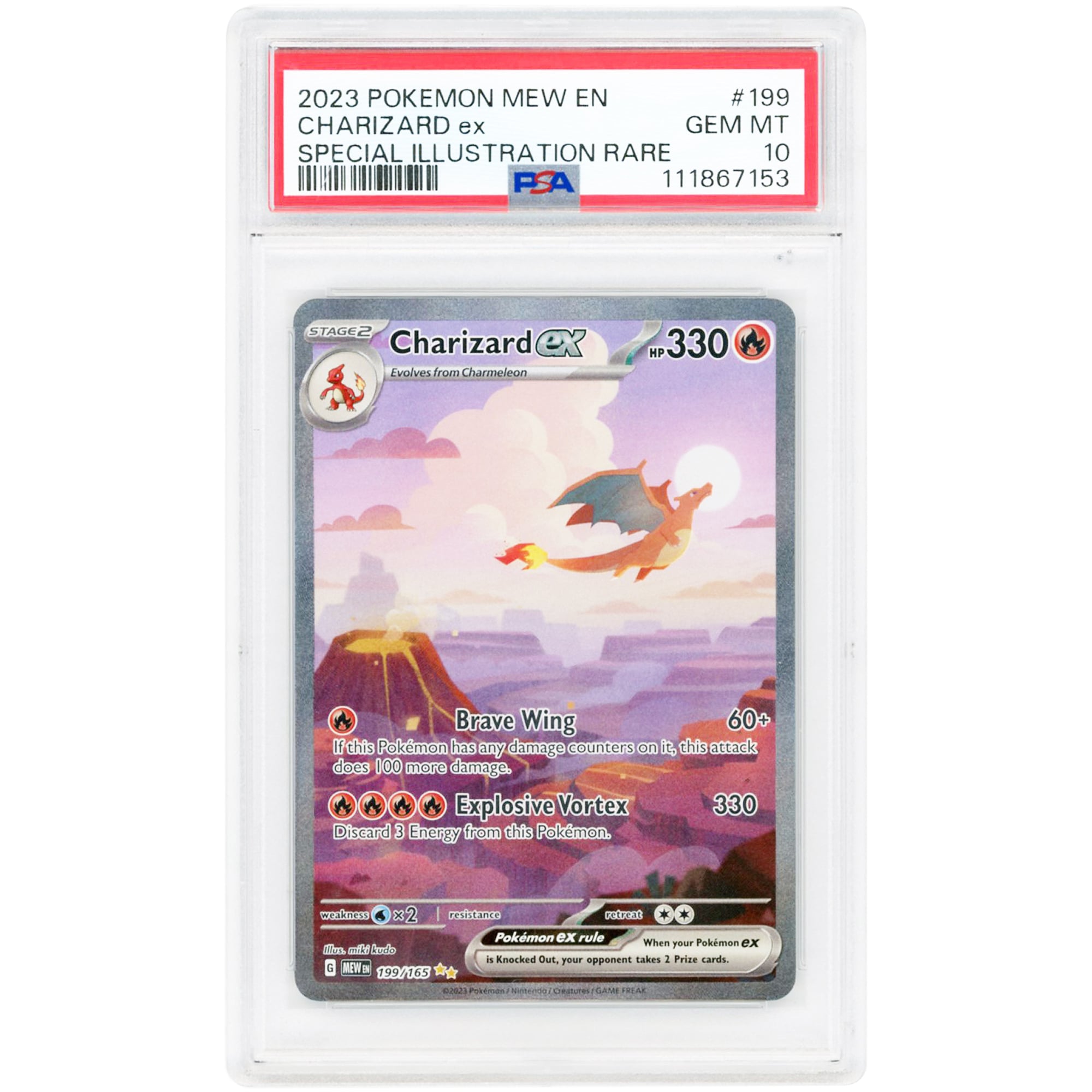 Charizard ex 2023 Pokemon 151 Special Illustration Rare #199 PSA Authenticated 10 Card