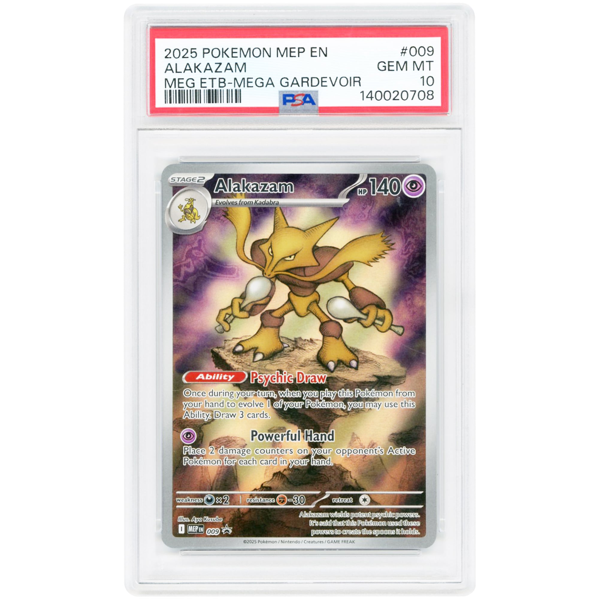 Alakazam 2025 Pokemon Mega Evolution Promo #9 PSA Authenticated 10 Card