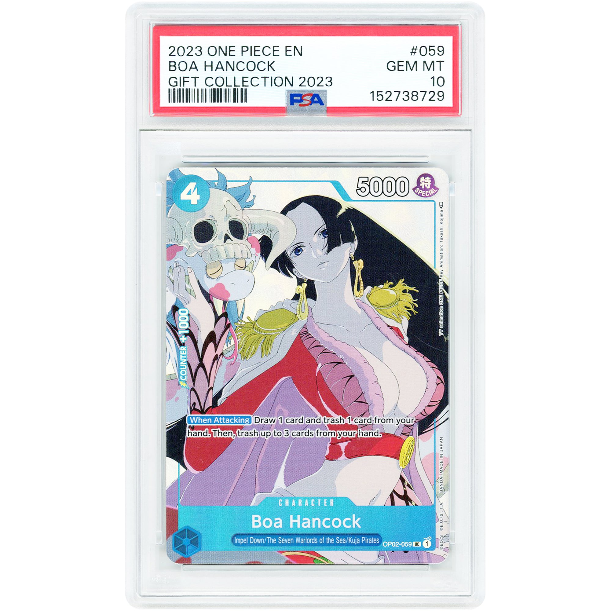 Boa Hancock 2023 One Piece Gift Collection '23 #OP02-059 PSA Authenticated 10 Card