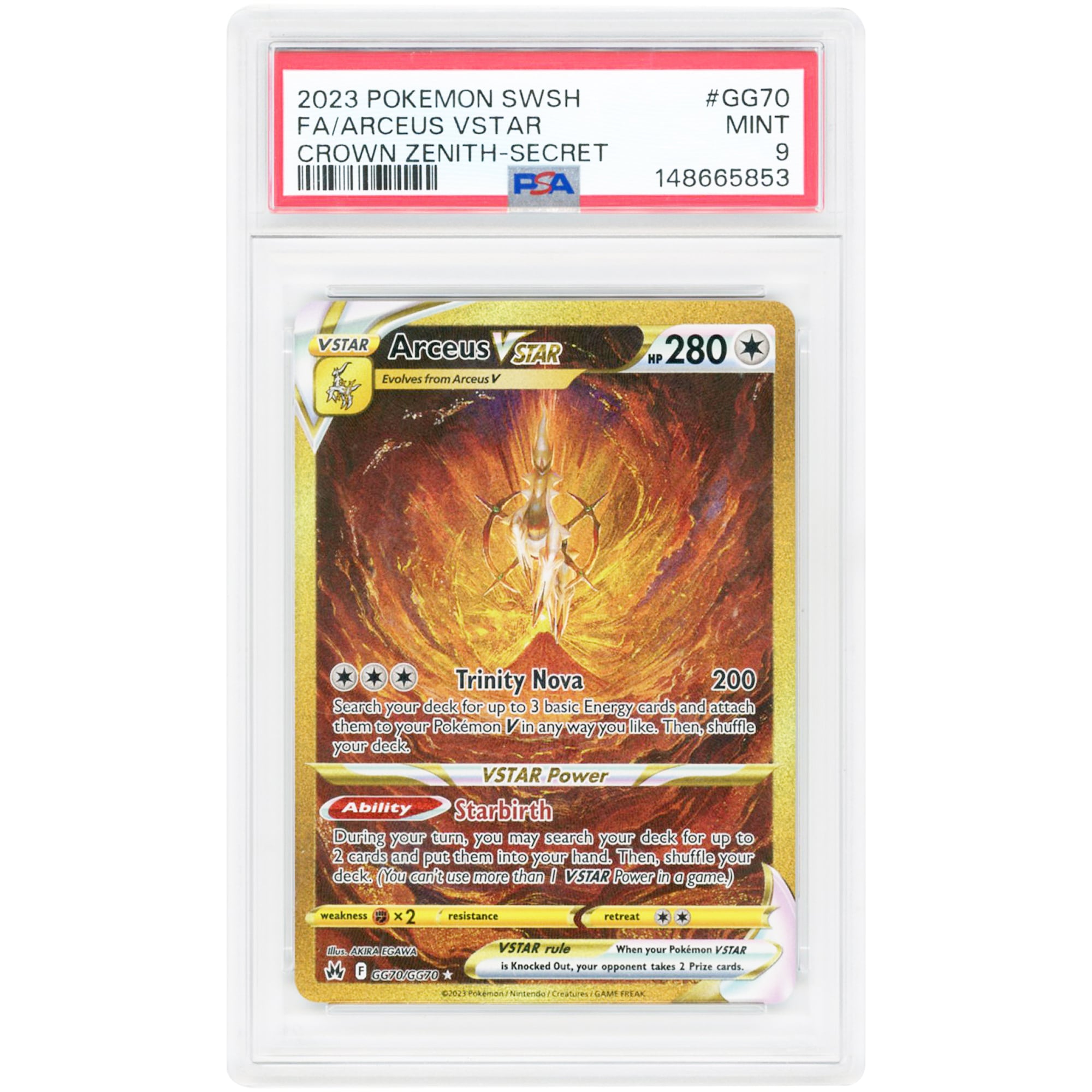 Arceus VSTAR 2023 Pokemon Crown Zenith Galarian Gallery Secret Rare #GG70 PSA Authenticated 9 Card