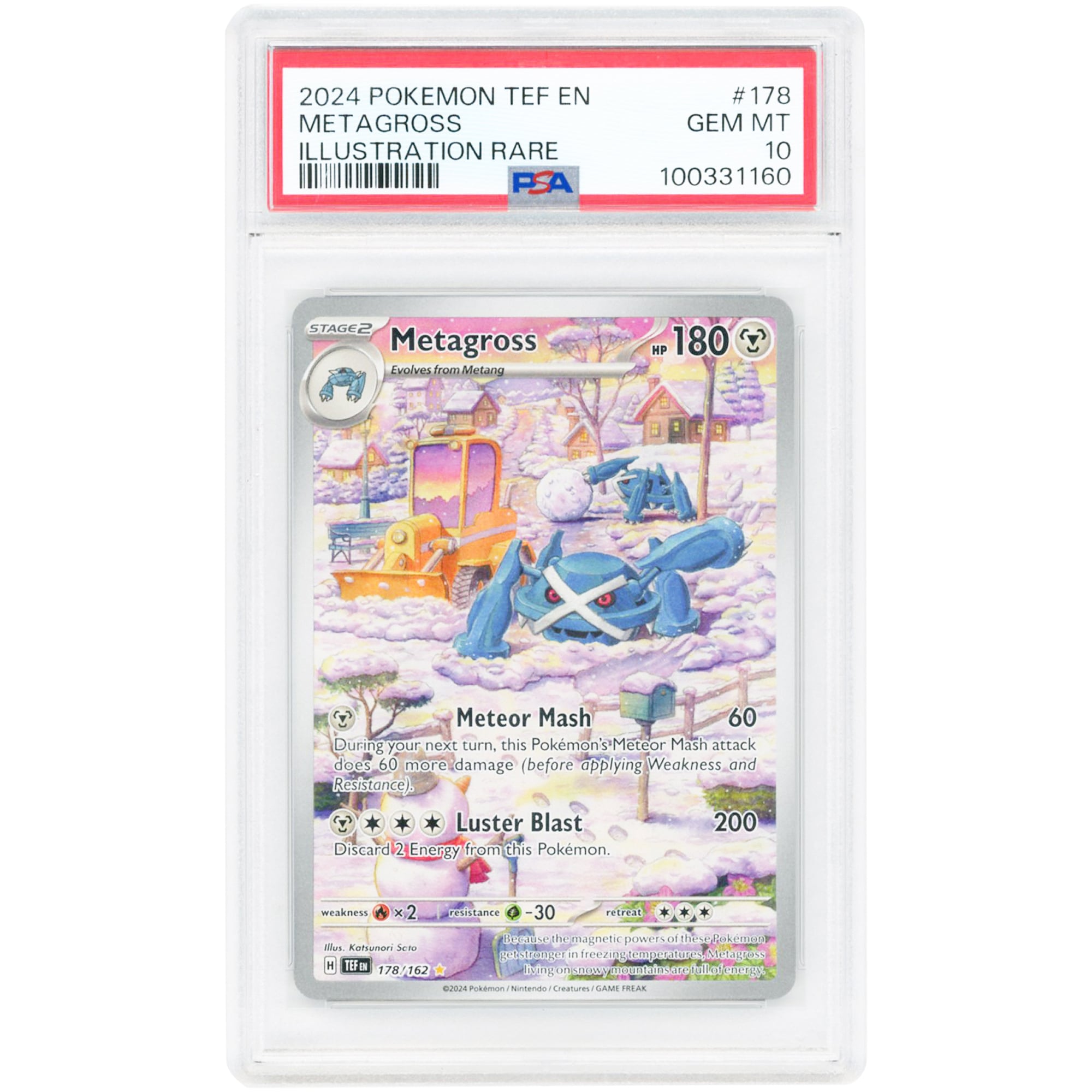 Metagross 2024 Pokemon Temporal Forces Illustration Rare #178 PSA Authenticated 10 Card