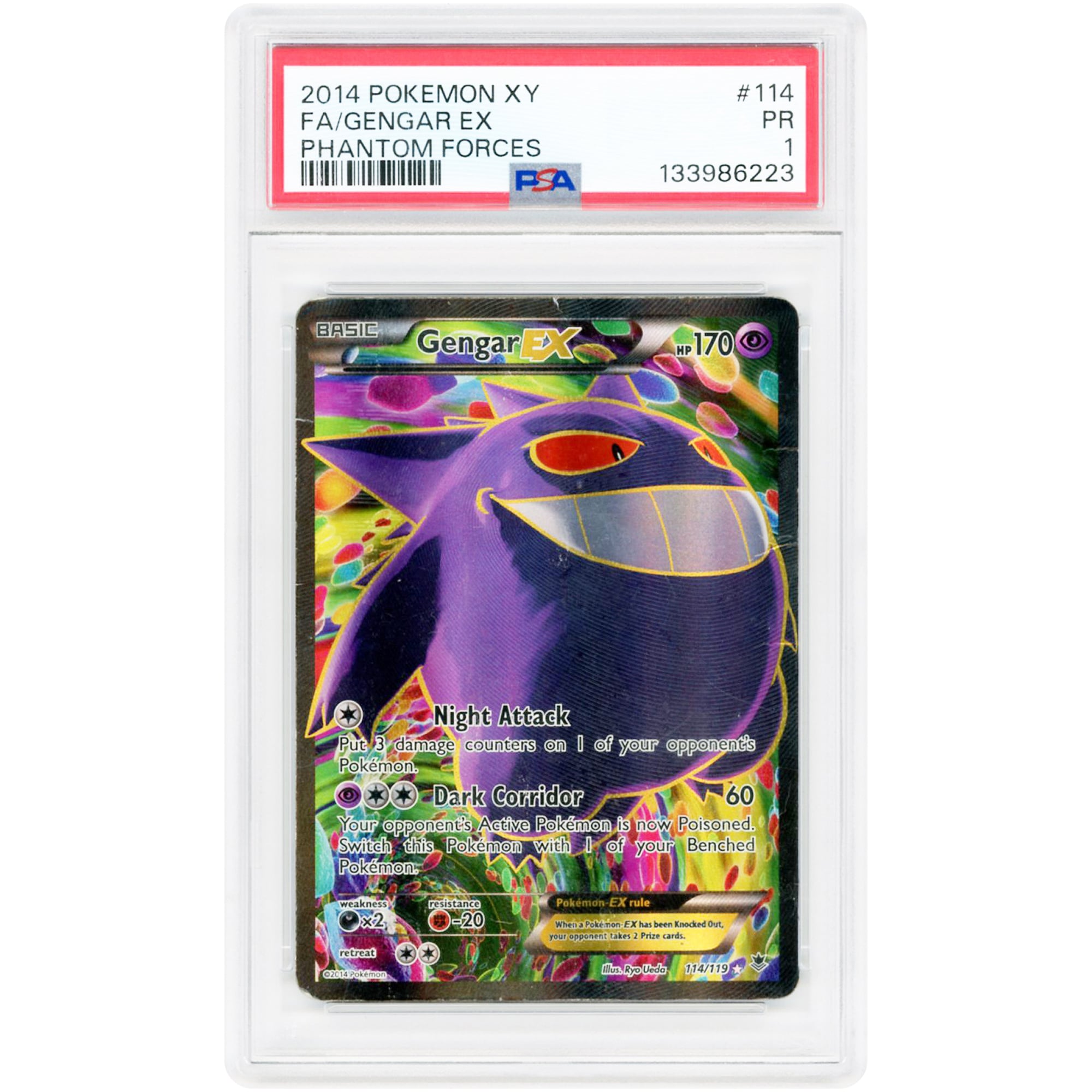 Gengar EX 2014 Pokemon Phantom Forces Ultra Rare #114 PSA Authenticated 1 Card
