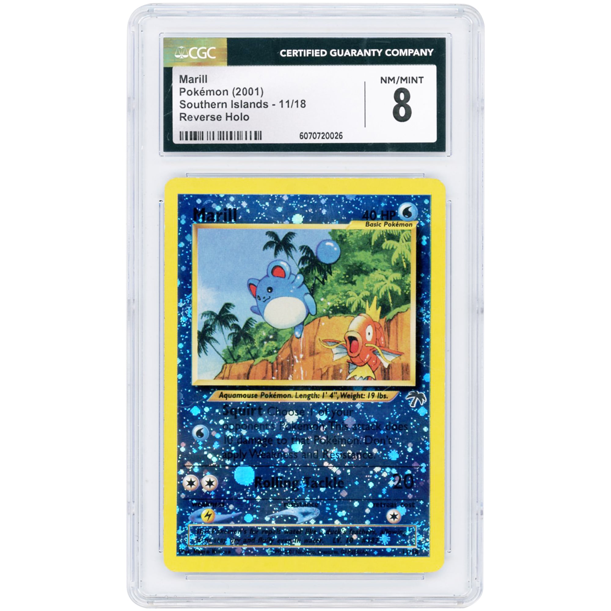 Marill 2001 Pokemon Southern Islands Promo #11 CGC Authenticated 8 Card