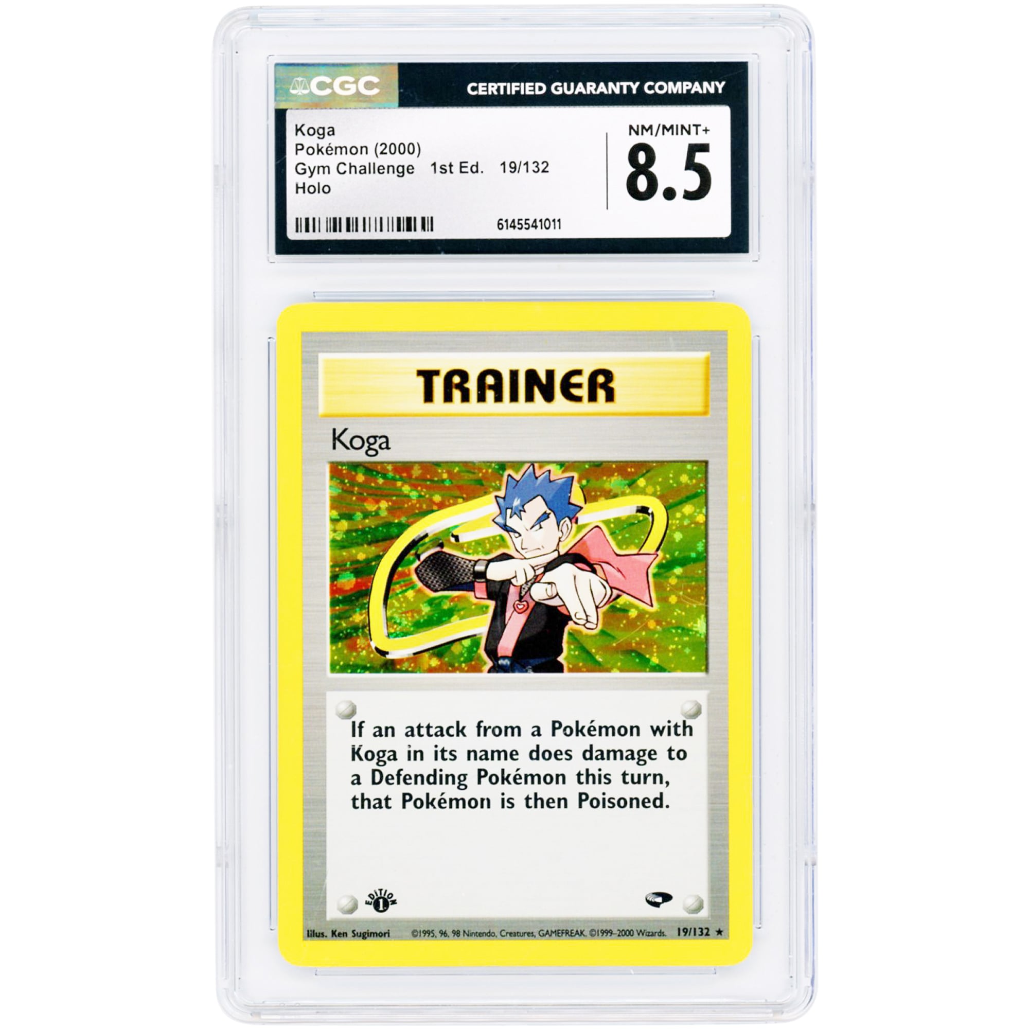 Koga 2000 Pokemon Gym Challenge 1st Edition Holo Rare #19 CGC Authenticated 8.5 Card