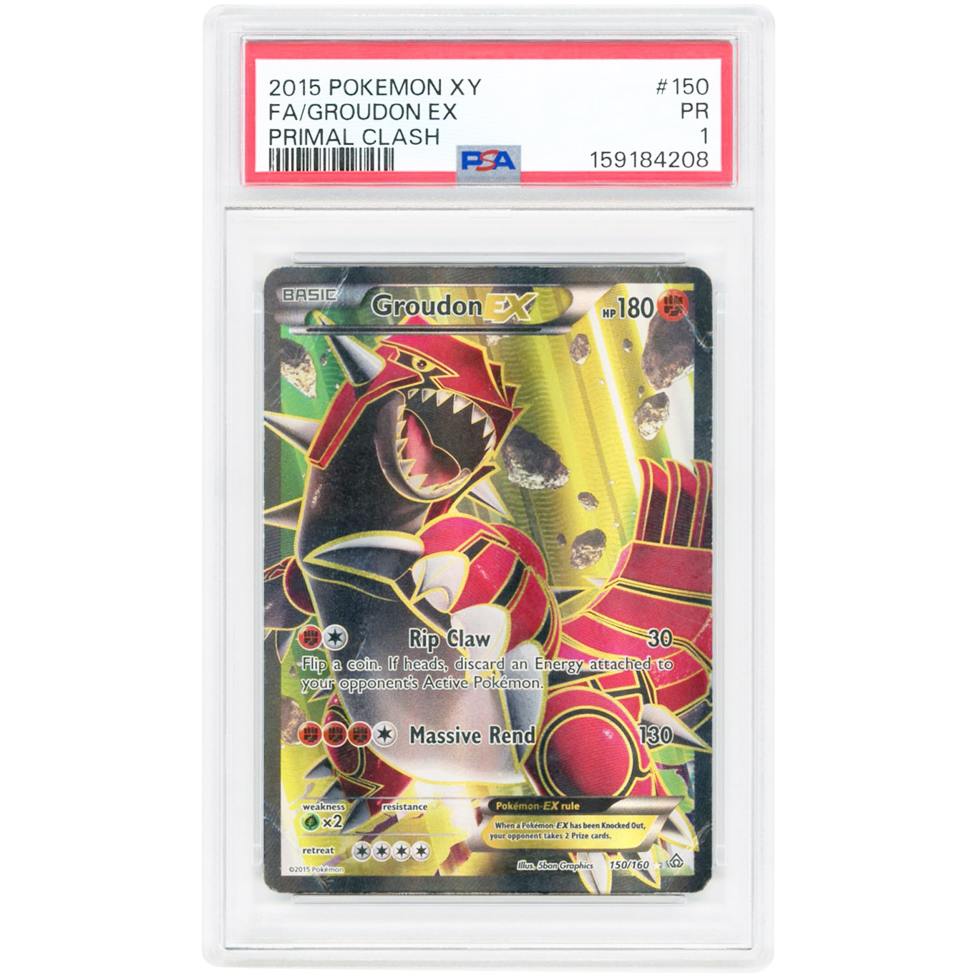 Groudon EX 2015 Pokemon Primal Clash Ultra Rare #150 PSA Authenticated 1 Card