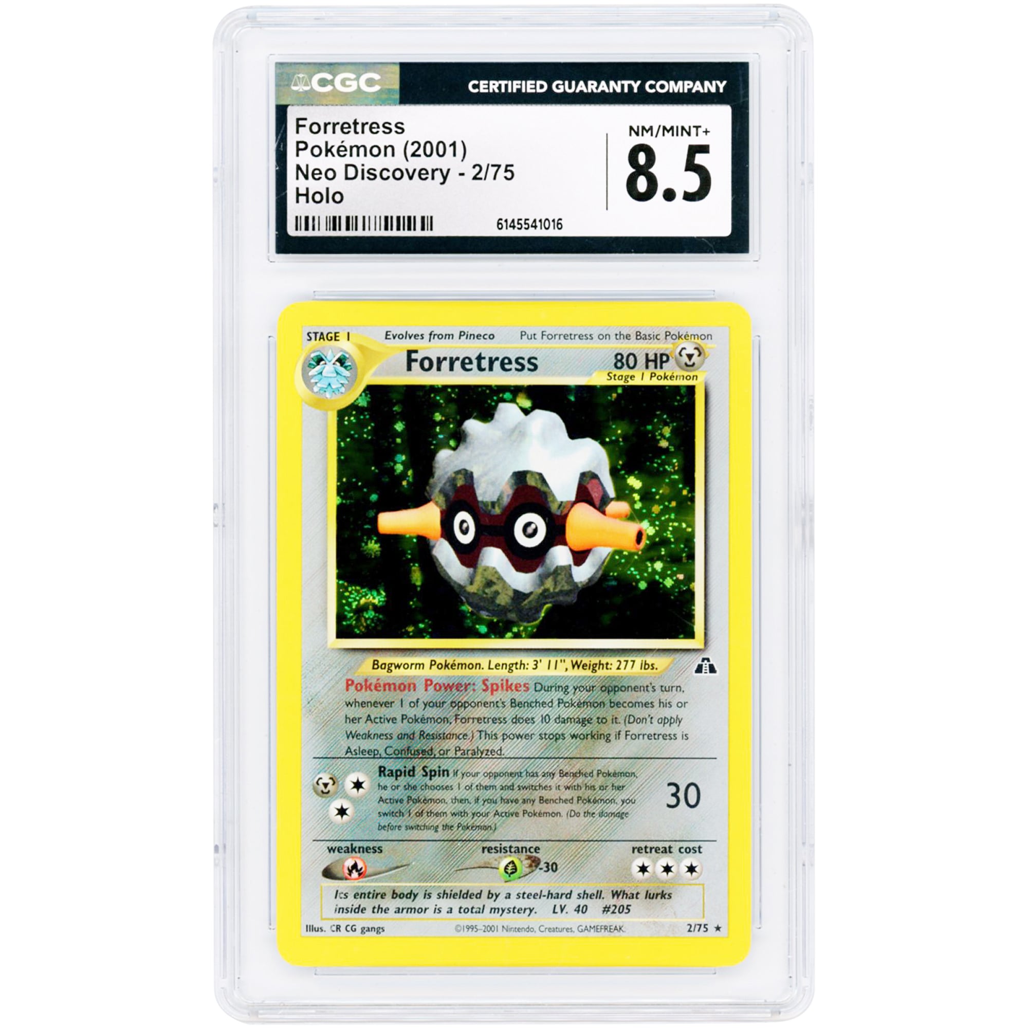 Forretress 2001 Pokemon Neo Discovery Holo Rare #2 CGC Authenticated 8.5 Card
