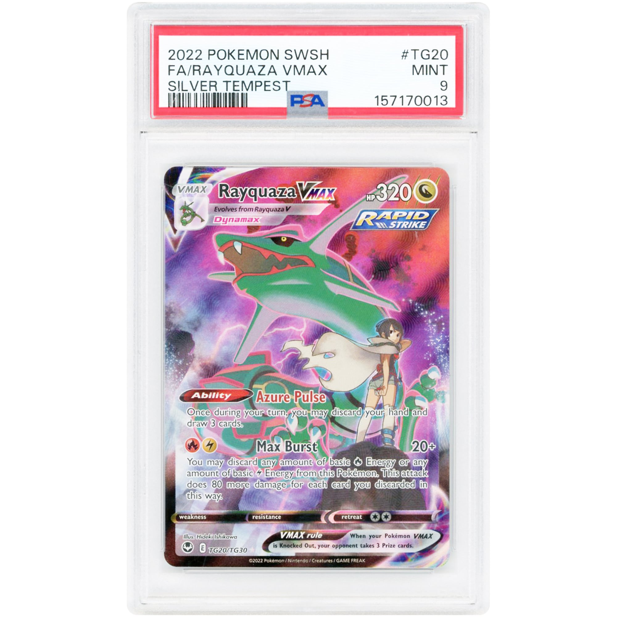Rayquaza VMAX 2022 Pokemon Silver Tempest Trainer Gallery Ultra Rare #TG20 PSA Authenticated 9 Card