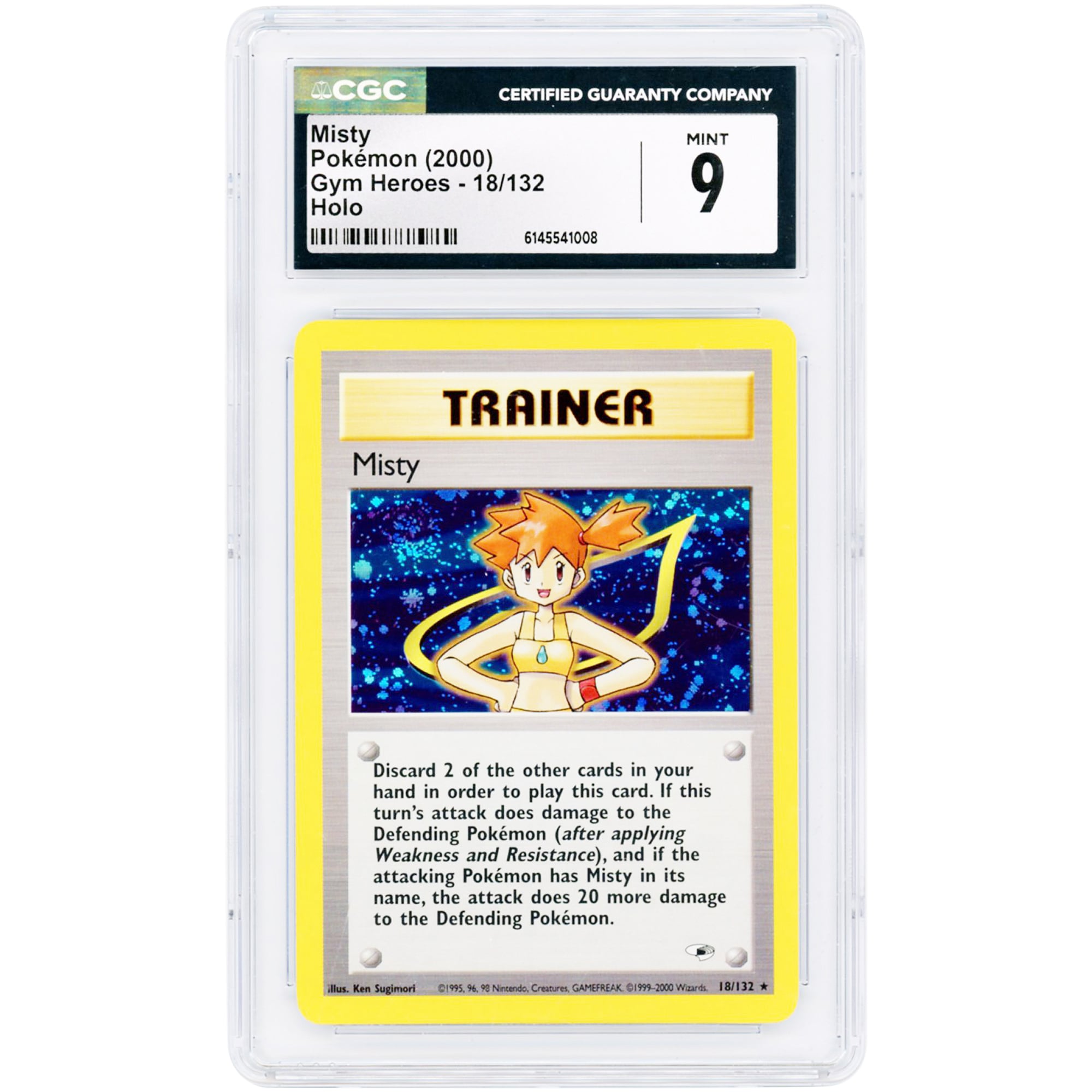 Misty 2000 Pokemon Gym Heroes Holo Rare #18 CGC Authenticated 9 Card