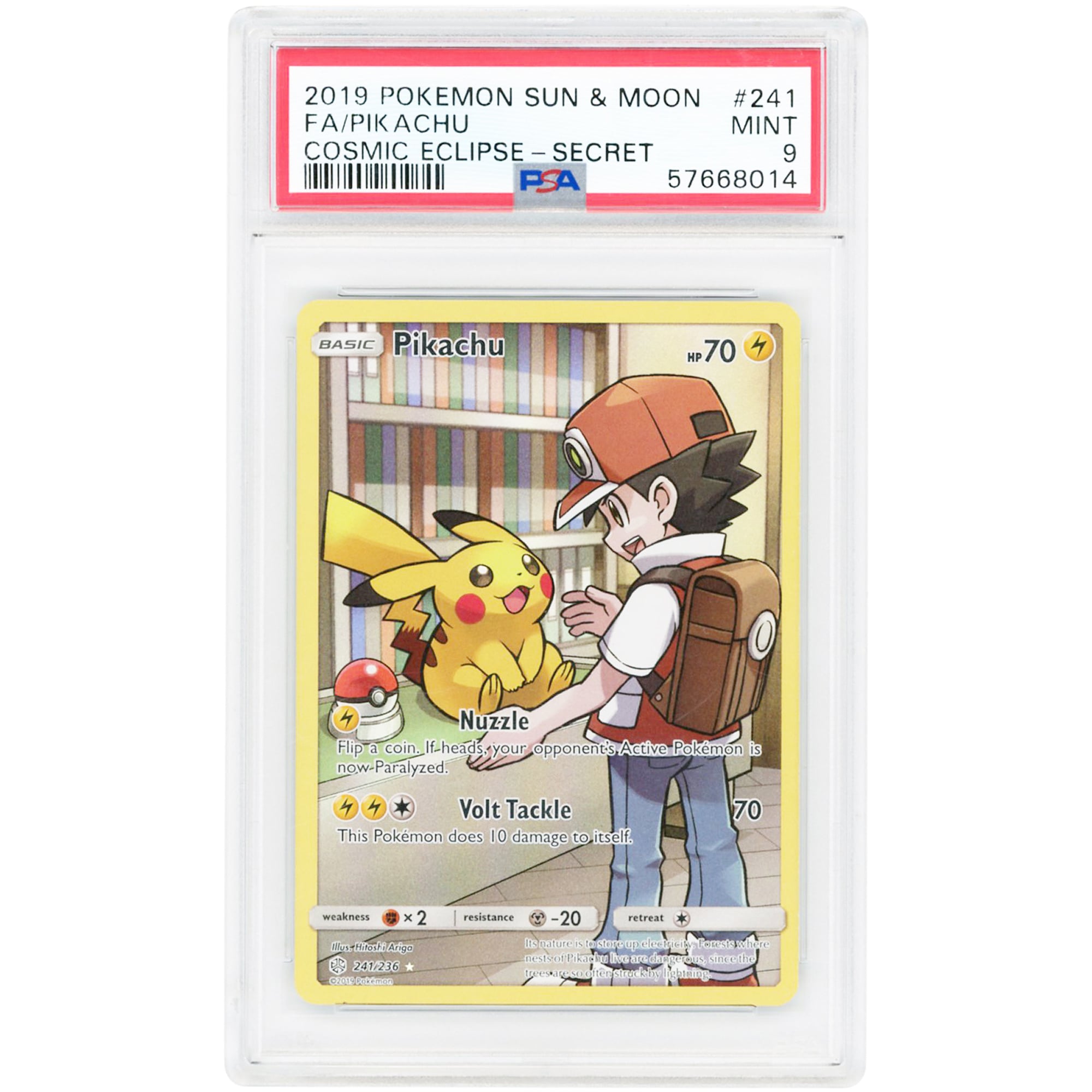 Pikachu 2019 Pokemon Cosmic Eclipse Secret Rare #241 PSA Authenticated 9 Card