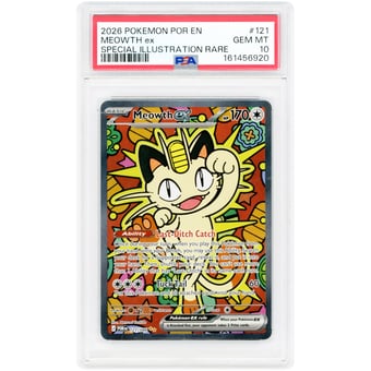 Meowth ex 2026 Pokemon Perfect Order Special Illustration Rare #121 PSA Authenticated 10 Card